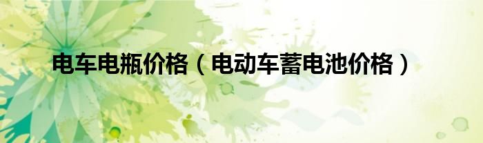 電車(chē)電瓶?jī)r(jià)格（電動(dòng)車(chē)蓄電池價(jià)格）