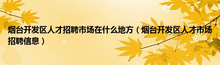 煙臺開發(fā)區(qū)人才招聘市場在什么地方（煙臺開發(fā)區(qū)人才市場招聘信息）