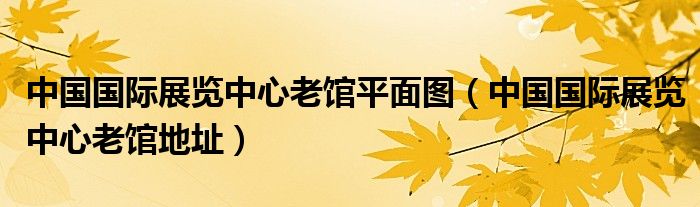 中國國際展覽中心老館平面圖（中國國際展覽中心老館地址）