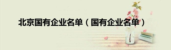 北京國有企業(yè)名單（國有企業(yè)名單）