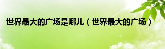 世界最大的廣場是哪兒（世界最大的廣場）