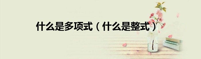 什么是多項(xiàng)式（什么是整式）