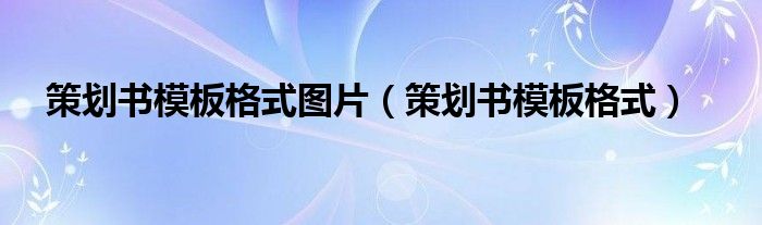 策劃書模板格式圖片（策劃書模板格式）
