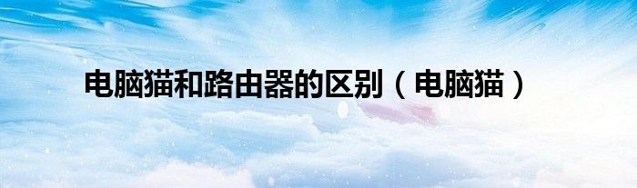 電腦貓和路由器的區(qū)別（電腦貓）