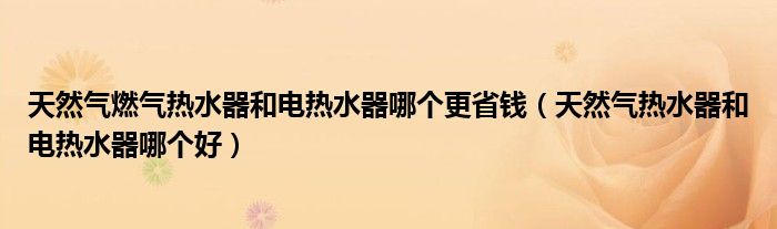 天然氣燃?xì)鉄崴骱碗姛崴髂膫€更省錢（天然氣熱水器和電熱水器哪個好）