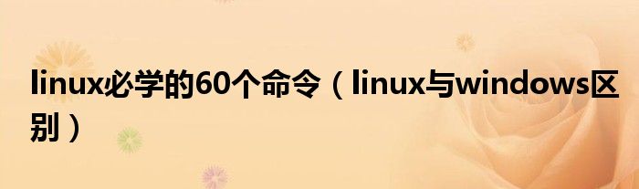 linux必學(xué)的60個命令（linux與windows區(qū)別）