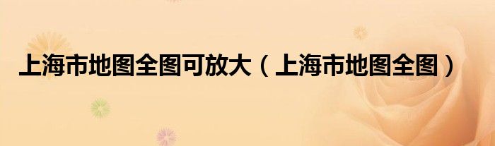 上海市地圖全圖可放大（上海市地圖全圖）
