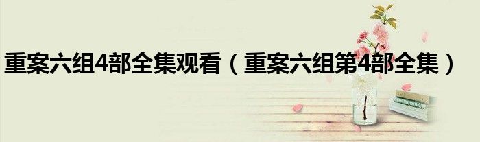 重案六組4部全集觀看（重案六組第4部全集）