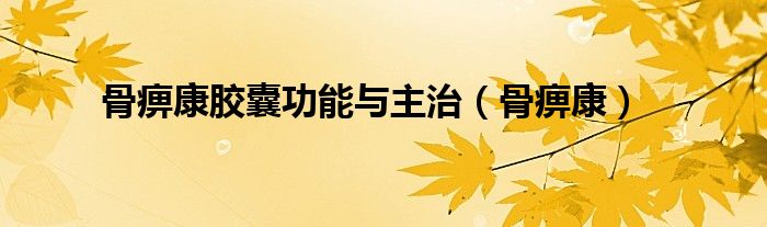骨痹康膠囊功能與主治（骨痹康）