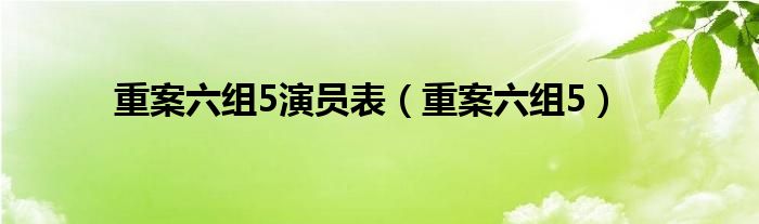 重案六組5演員表（重案六組5）