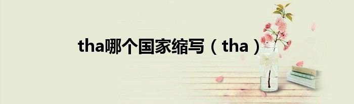 tha哪個(gè)國(guó)家縮寫（tha）