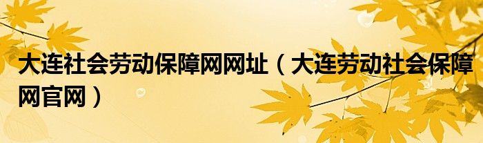 大連社會勞動保障網(wǎng)網(wǎng)址（大連勞動社會保障網(wǎng)官網(wǎng)）