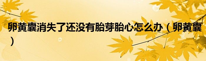 卵黃囊消失了還沒有胎芽胎心怎么辦（卵黃囊）