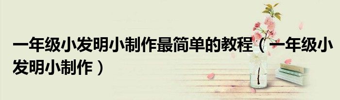 一年級(jí)小發(fā)明小制作最簡(jiǎn)單的教程（一年級(jí)小發(fā)明小制作）