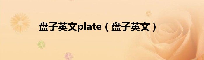 盤子英文plate（盤子英文）