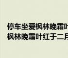 停車坐愛楓林晚霜葉紅于二月花說說詩句的意思（停車坐愛楓林晚霜葉紅于二月花的意思）