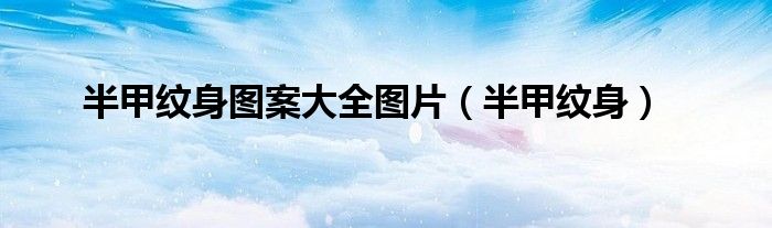 半甲紋身圖案大全圖片（半甲紋身）