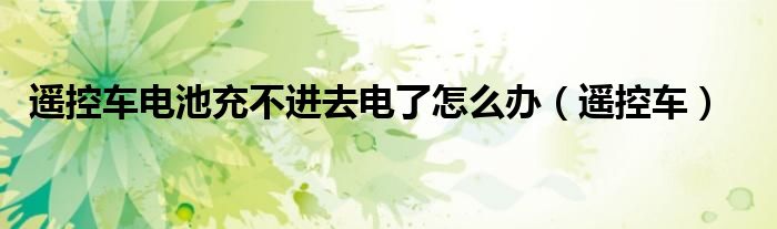 遙控車電池充不進(jìn)去電了怎么辦（遙控車）