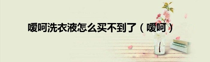 噯呵洗衣液怎么買不到了（噯呵）