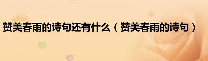 贊美春雨的詩(shī)句還有什么（贊美春雨的詩(shī)句）