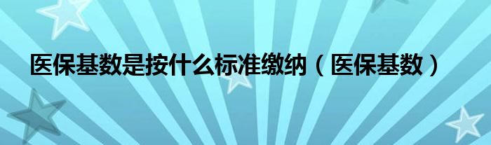 醫(yī)?；鶖?shù)是按什么標(biāo)準(zhǔn)繳納（醫(yī)?；鶖?shù)）