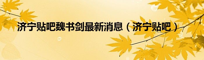 濟(jì)寧貼吧魏書(shū)劍最新消息（濟(jì)寧貼吧）