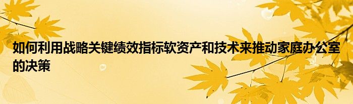 如何利用戰(zhàn)略關(guān)鍵績效指標(biāo)軟資產(chǎn)和技術(shù)來推動家庭辦公室的決策