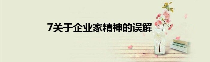 7關于企業(yè)家精神的誤解