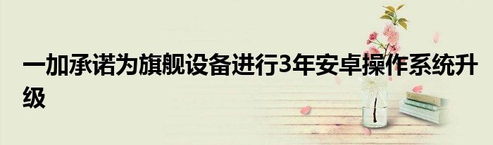 一加承諾為旗艦設(shè)備進(jìn)行3年安卓操作系統(tǒng)升級