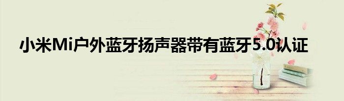 小米Mi戶外藍(lán)牙揚(yáng)聲器帶有藍(lán)牙5.0認(rèn)證