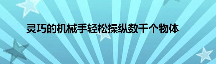 靈巧的機(jī)械手輕松操縱數(shù)千個物體