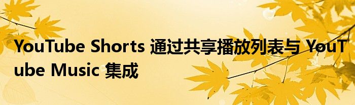 YouTube Shorts 通過共享播放列表與 YouTube Music 集成